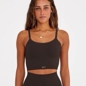 SET ACTIVE SCULPTFLEX BODY CROP BRA - ESPRESSO M
